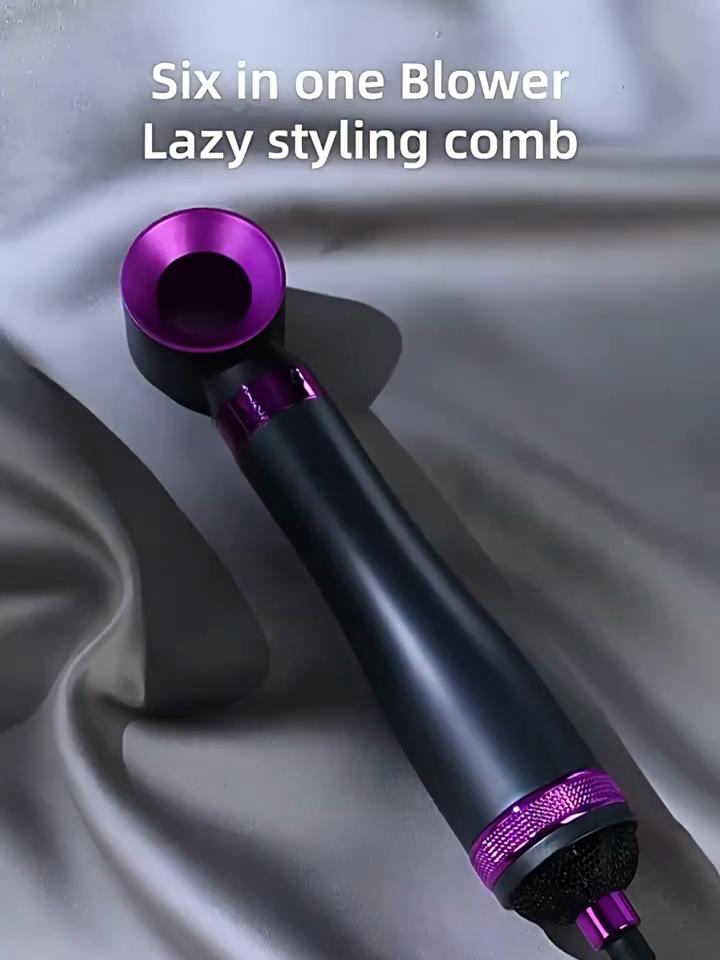 Uscător de păr electric 6 în 1 Perie cu aer cald Multifuncțional Placă de îndreptat părul Ondulator cu ioni negativi Uscător de păr Set de styling