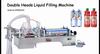 ZONESUN Pneumatic Liquid Filling Machine Double Head Piston Pump Filler for Shampoo Juice Milk Edible Plastic Oil Bottle ZS-YT2