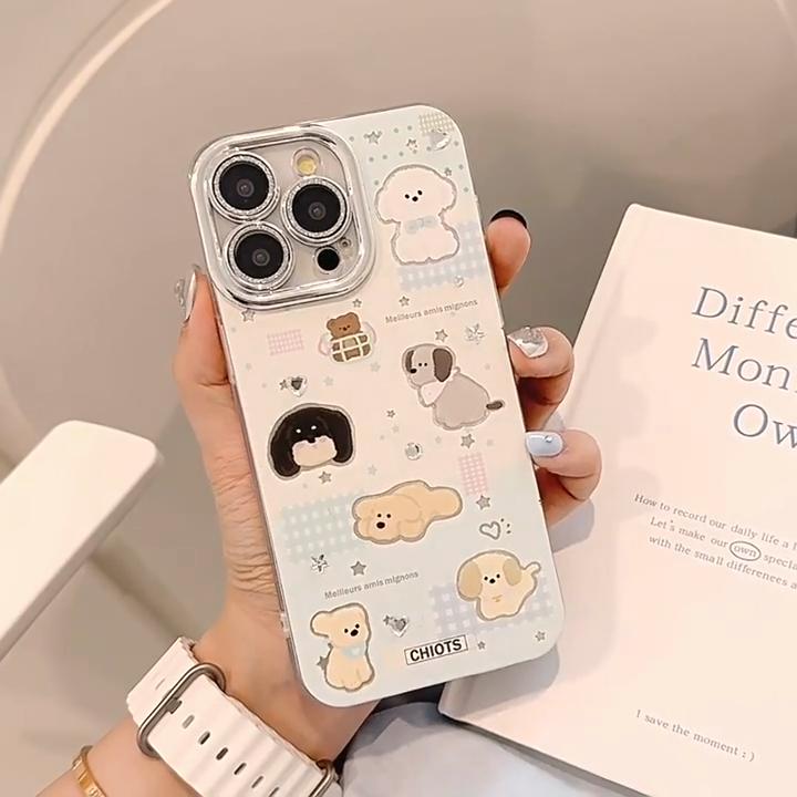 Elegant Cute Cartoon Puppy iPhone15 14promax Phone Case Compatible and Suitable for 13/12/11