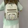 Color Block Women Schoolbag for Primary Middle School Students Cartoon Color Block Travel Backpack