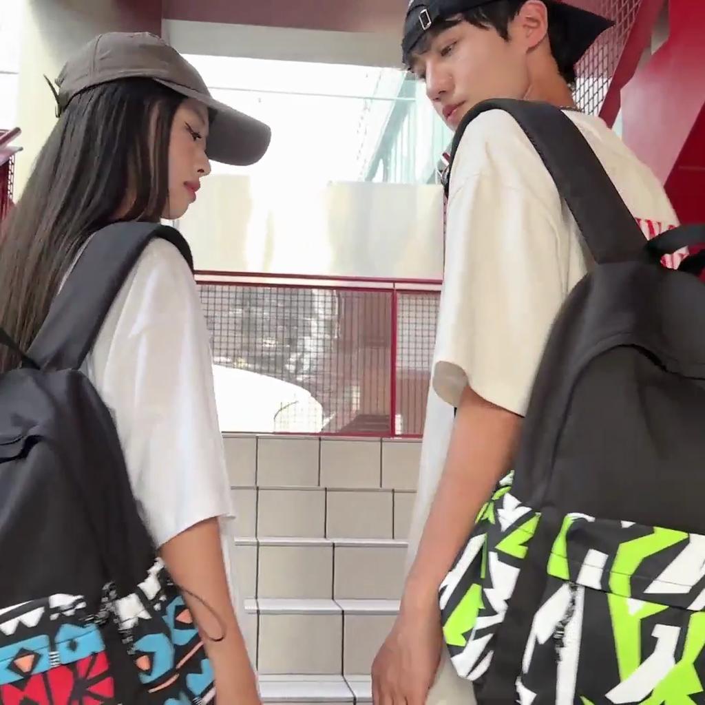 Outdoor Sports Backpack Geometric Backpack Student Schoolbag