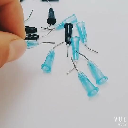 100 unidades Desechables Dental Pre Doblado Puntas de Aguja de Irrigación Punta de Aguja Dispensadora Accesorio de Repuesto Azul