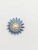Vintage Flower Pin Retro Rhinestone Sunflower Brooch Pin, Floral Lapel with Faux Pearl Pearl, Metal Badge for Women, Clothing Accessories Decorative