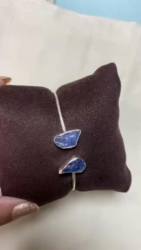 Raw Tanzanite Bracelet, Handmade Jewelry, 925 Sterling Silver, Cuff Bracelet, Women Jewelry