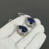 Blue Sapphire Gemstone Earrings, 925 Sterling Silver Earrings, Silver Earrings For Gift, Blue Sapphire Dangle Drop Earrings For Christmas Gifts