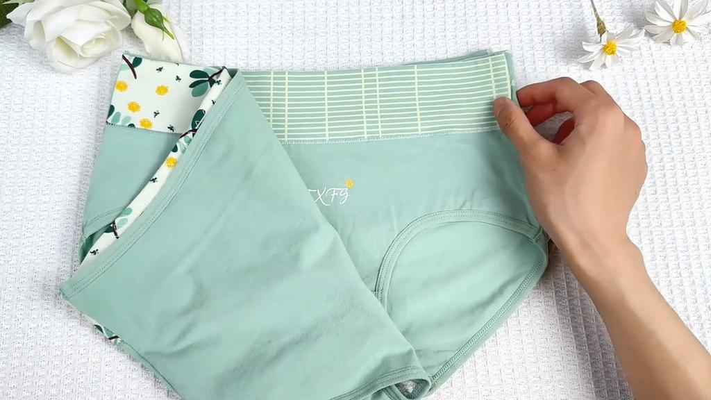 4 Stück Damen High-Waist Slips Grün Tie-Dye Slips Atmungsaktive Dreieck Unterwäsche Bequemes Weiches Stoff Unterwäsche