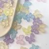 Silver Lined Frosted Butterfly Beads Acrylic Charms for DIY Jewelry Keychain 10 Pcs