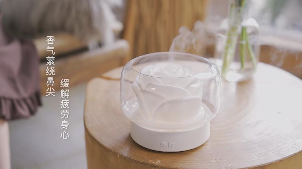 Difuzor de aromă florală, lampă de noapte colorată, difuzor de aromă cu ulei esențial pentru dormitor, pentru aromaterapie, deficit de apă și pană de curent, poate fi temporizat