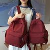Lightweight Travel Backpack Women Large Capacity Backpack Solid Color Student Schoolbag