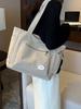Simplicity Oxford Canvas Composite Shoulder Bag Solid Color Versatile Lazy Style Crossbody Bag Large Capacity Commuter Tote Bag