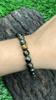8mm Natural Black Tiger Eye Gemstone Round Beads Bracelet 7.5" Handmade Good-Luck Stretch Bracelet RBB-51