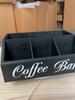 Solid Wood Coffee Capsule Organizer Multi-Compartment Storage Box for Tea Bags Drink Mixes Kitchen Countertop Accessory with Dividers Natural Wood