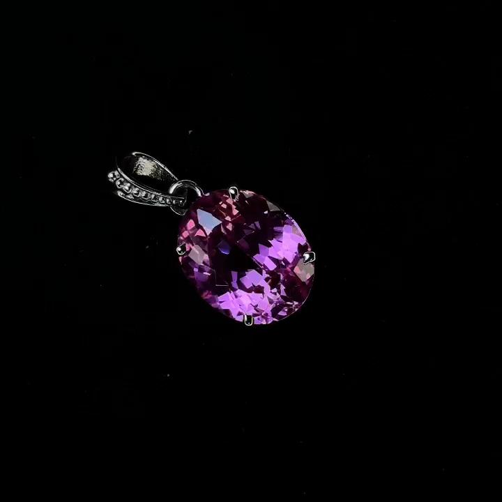 CERTIFIED Natural Pink Sapphire 30 Ct Oval 925 Sterling Silver Pendant For Gift