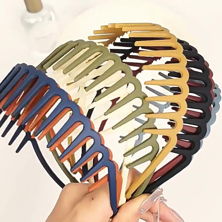 Frosted Solid Color Wide Headband Universal Headband Bangs Broken Hair Wash Face Headband Long Teeth Pressure Hair Headdress Hairpin