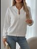 Spring and Autumn Women's New Fashion Checkered Zipper Round Neck Long Sleeve Coat for Women