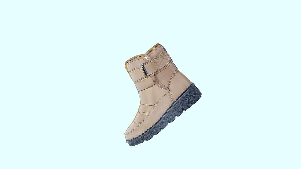 Large Size Women's Winter Warm Fleece Lined Snow Boots Casual Non Slip Waterproof Velcro Shoes