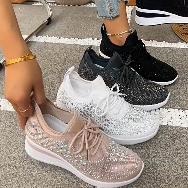 Vann Diamant Snøresko Dame Casual Sko med Lav Utskjæring, Sporty og Motebevisst Stil, Egnet for Daglig Pendling og Komfortable Sko