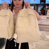 Solid Color Backpack Women's Large Capacity College Style Backpack Student Schoolbag