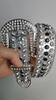 Punk Style Women's Rhinestone Belt, Performance Suit with Fashionable Diamond-encrusted Men's Glass Diamond-encrusted Black Wide Belt