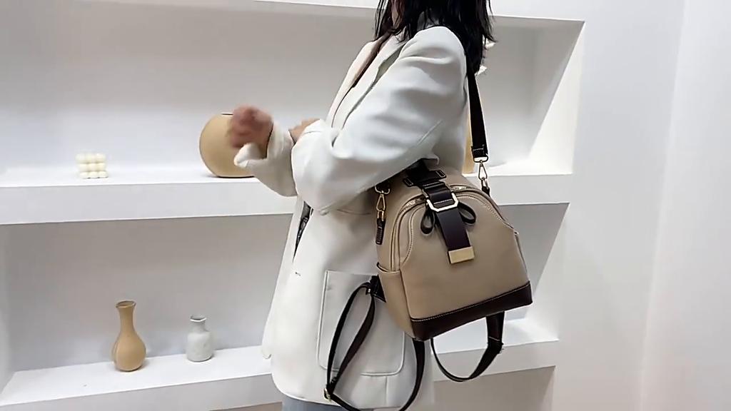 Yogodlns Vintage Backpack For Women High Quality PU Leather School Bag Large Capacity Travel Rucksack