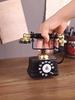 Resin Vintage Rotary Decorative Telephone for Home Living Room, Black and Gold, Decorative Desk Phone
