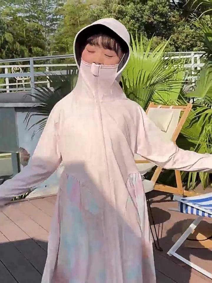 Jaqueta Longa de Proteção Solar de Seda Gelada UPF50+ para Crianças, Leve, Respirável, Refrescante, Proteção UV, Vestido de Sol de Cobertura Total para Verão para Meninas