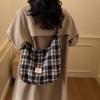 Vintage Plaid Handbag Lightweight Large Capacity Commuter Shoulder Bag