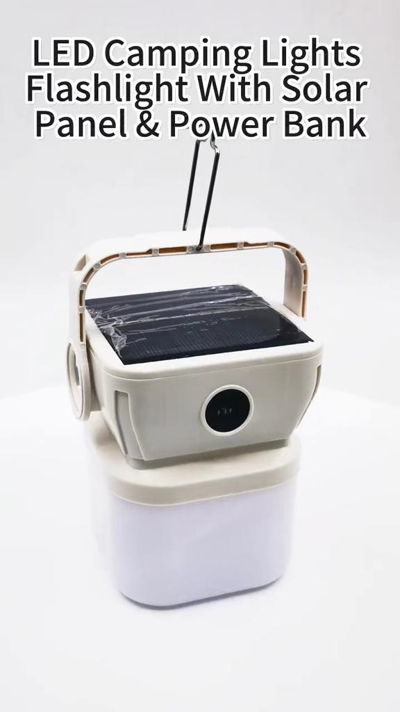 LED Camping Lantern Waterproof Solar Lights Foldable Fishing Flashlight Outdoor Lamp Tool For Hiking Backpacking Power Outages