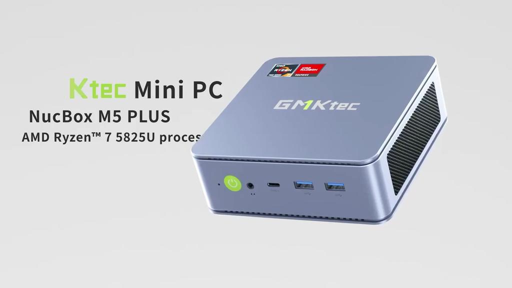 GMKtec M5 Plus Mini PC Ryzen 7 5825U 8G/16G 16/32GB DDR4 512GB/1TB NVMe SSD Windows 11 Pro WiFi6E Dvojitý LAN 2.5G 3x 4K USB-C