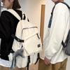 Women Campus Style Backpack Solid Color Male Backpack Large Capacity Student Schoolbag