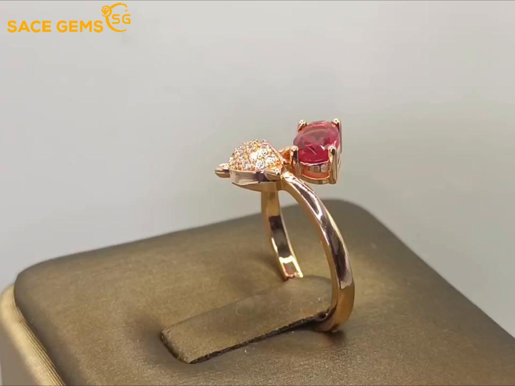 Sace Gems Classic Copper Alloy Zircon Ring Ladies Jewelry Wedding Promise Party Gift  Open