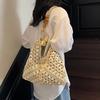 Yogodlns Trendy Hollow Out Straw Woven Bag Beach Handbag Large Capacity Bohemian Beach Bag Bucket Bag Tote Bag Hollow Shoulder Bag Travel