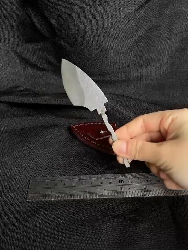 Rosette Damascus Steel Fixed Blade Blanks - Sharp Knife Blanks for Household DIY, Tool Parts & Diy Knife Accessories