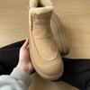 Mens Trendy Large Size Soft Sole Increase Height Winter Warm Fur Snow Boots Padded Lined Ankle Boots Anti-slip Hiking Casual Sports Martin Boots