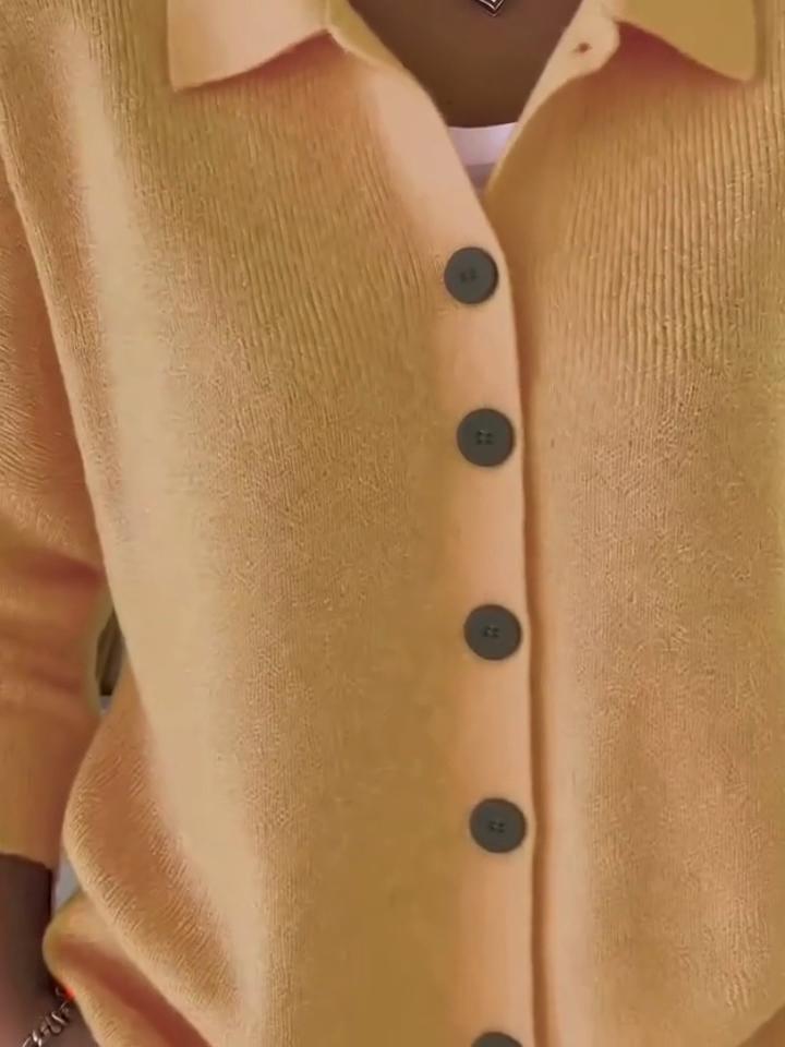 European Style Button Knitted Sweater Cardigan Jacket Fall and Winter Solid Color Casual Fashion Women Clothing