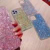 Starry Glitter Sequins Bling Silicone Case For iPhone 16 15 14 13 12 11 Pro X XS XR Max 8 7 6 Plus SE Bumper Transparent Cover