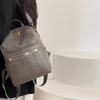 Vintage Solid Color Commuter Backpack Large Capacity Women PU Backpack Multifunctional Shoulder Bag