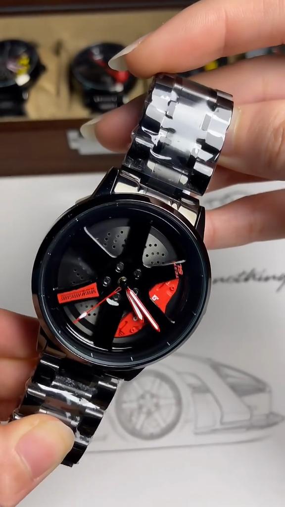 Ceas cu butuc de roți TE37 original SVJ, ceas tridimensional, cu masă rotativă, masă de modificare a mașinii, impermeabil, luminos, hidraulic, pentru bărbați