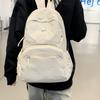 Solid Color Lightweight Backpack Women's Waterproof Travel Backpack Junior High School Student Schoolbag