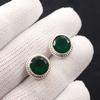 Grüner Onyx Edelstein 925 Sterlingsilber Schmuck Handgefertigte Ohrstecker 0,53" EE-147-17