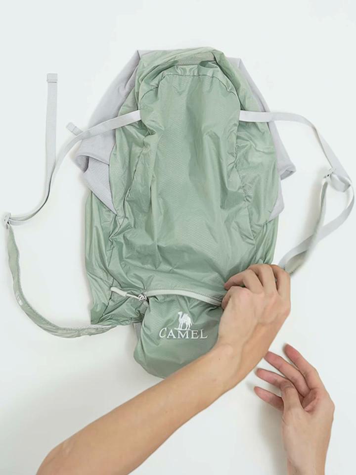 CAMEL Outdoor Backpack, Sport Backpack, Lightweight Foldable Hiking Bag, W9B318013B, Gray, 26*13*43cm
