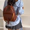 Contrast Color Stitching Women's Bow Backpack Vintage Commuter PU Backpack