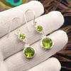 Peridot Edelstein Ohrringe 925 Sterling Silber Handgefertigter Schmuck Geschenk für Ehefrau EE-160-8