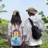 Color Block Backpack with Front Drawstring Pocket and Dual Carrying Options