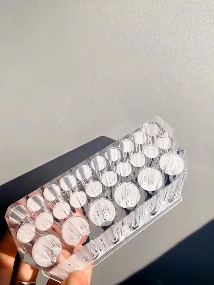 Maniküreständer mit 26 Löchern, transparenter Stifthalter aus Acryl, minimalistische Aufbewahrungsbox für Maniküre- und Make-up-Pinsel, Aufbewahrungsbox für den Schreibtisch, Aufbewahrungsbox für Make-up.