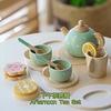Children's Wooden Tea Service, Kids’ Kitchen Accessories, Toy Tea Set for Tea Party, Wood Kitchen Toys for Role Play, Gift for Little Girls and Boys