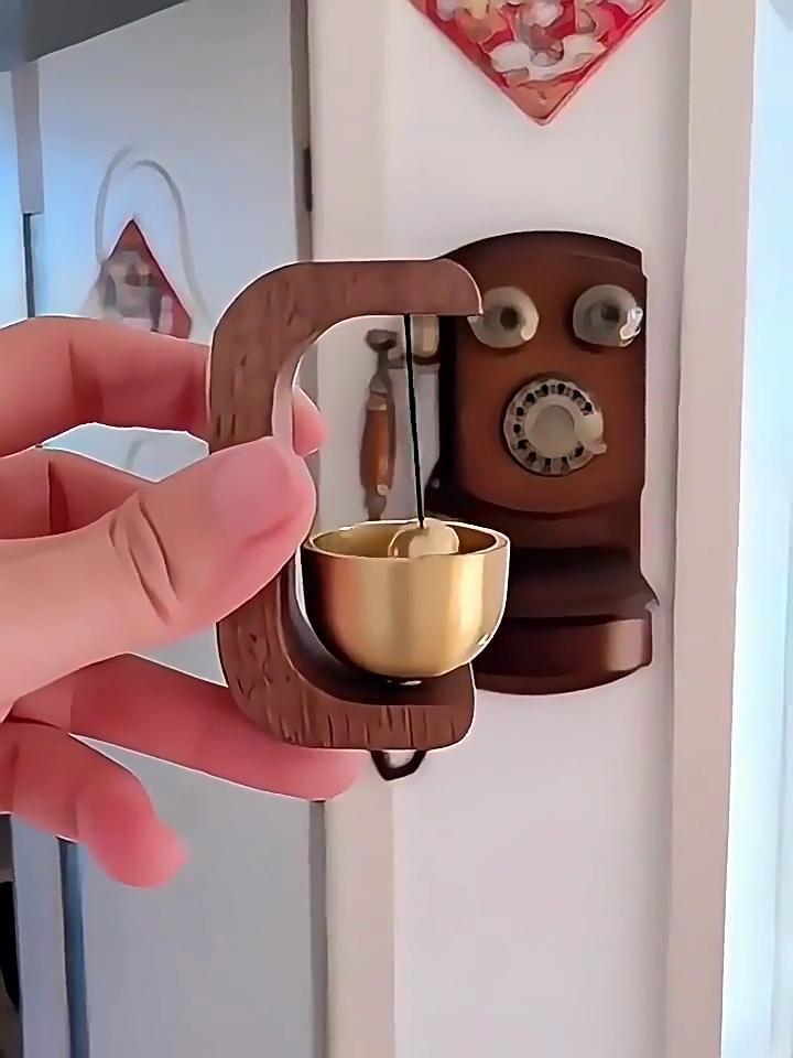 Dopamin-Windspiel Magnetisches Indoor-Windspiel, Eichenholzmaterial Türklingel Kupferglocke, Walnuss Kupferverzierungen Heim-Windspiel Türklingel