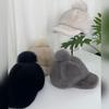 Imitation mink environmentally friendly duck tongue hat with adjustable female winter fur ball hat