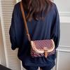 Small Square Polyester Crossbody Bag With Wave Point Design And Lace Decor For Street Fashion