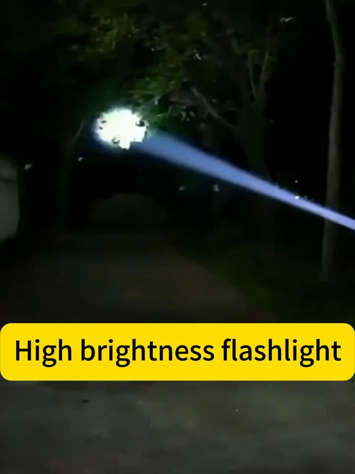 Telescopic zoom flashlight with built-in rechargeable handheld home safety lighting, durable structure, emergency preparation, essential for camping